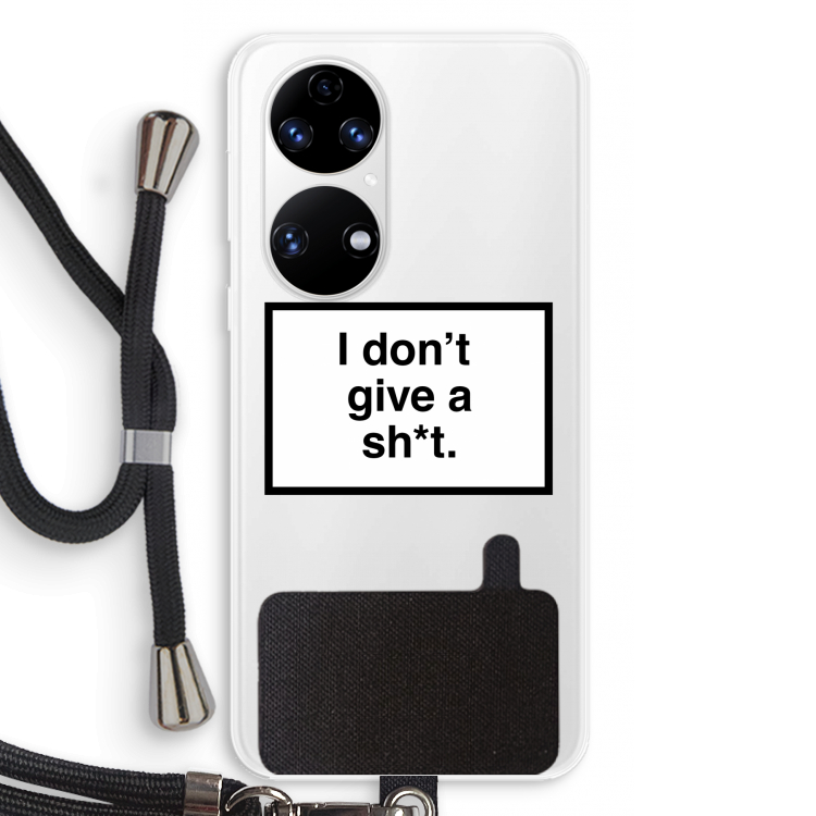 Don't give a shit: Huawei P50 Transparant Hoesje met koord