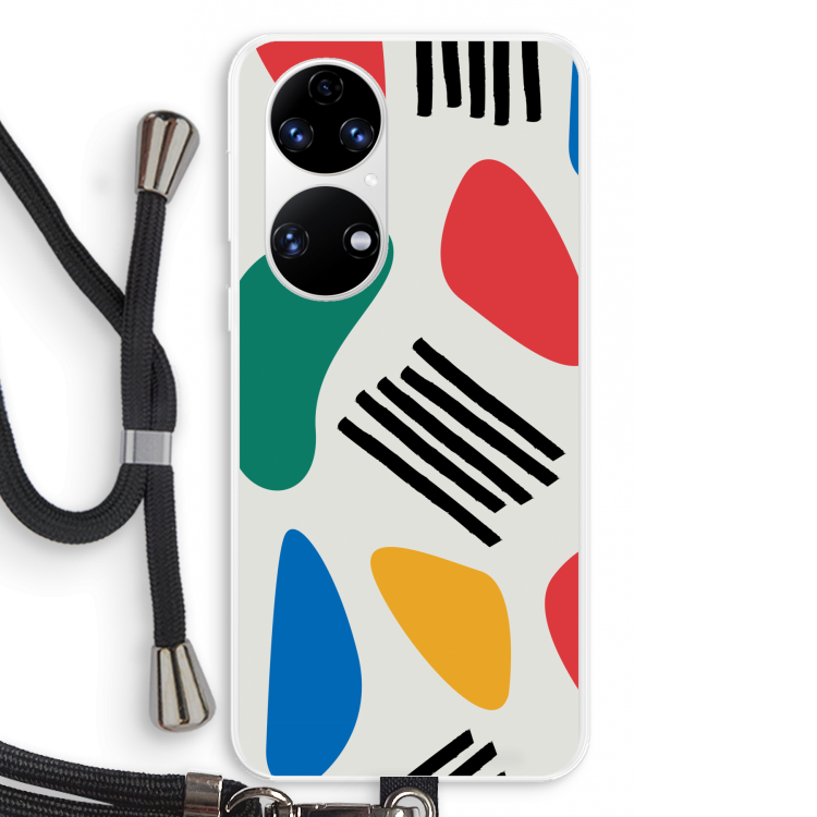 Illustratieve pop 1: Huawei P50 Transparant Hoesje met koord