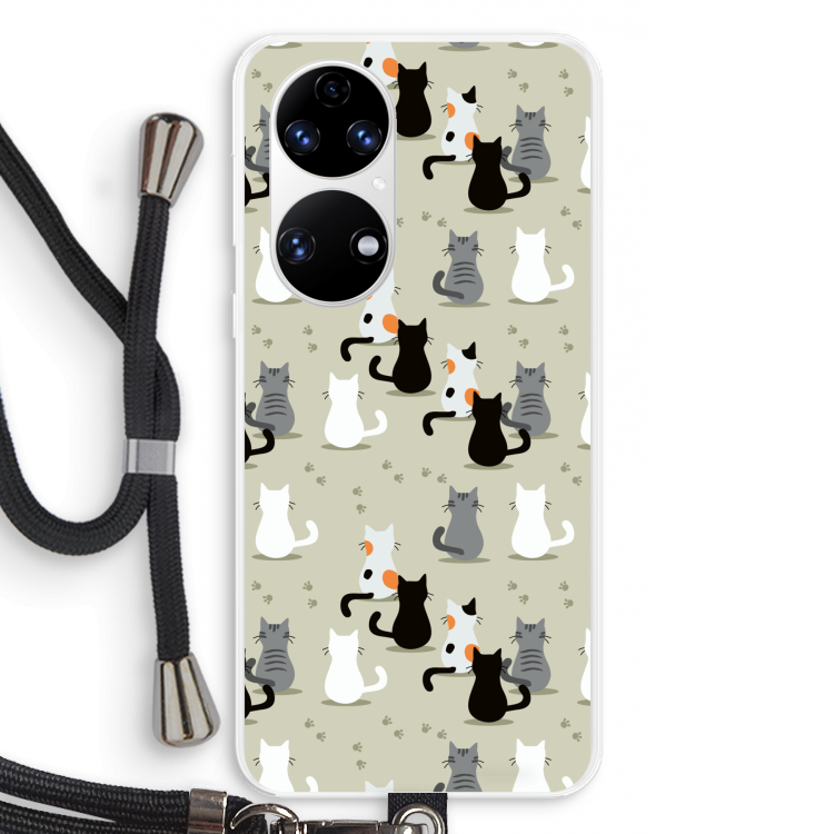 Katten: Huawei P50 Transparant Hoesje met koord