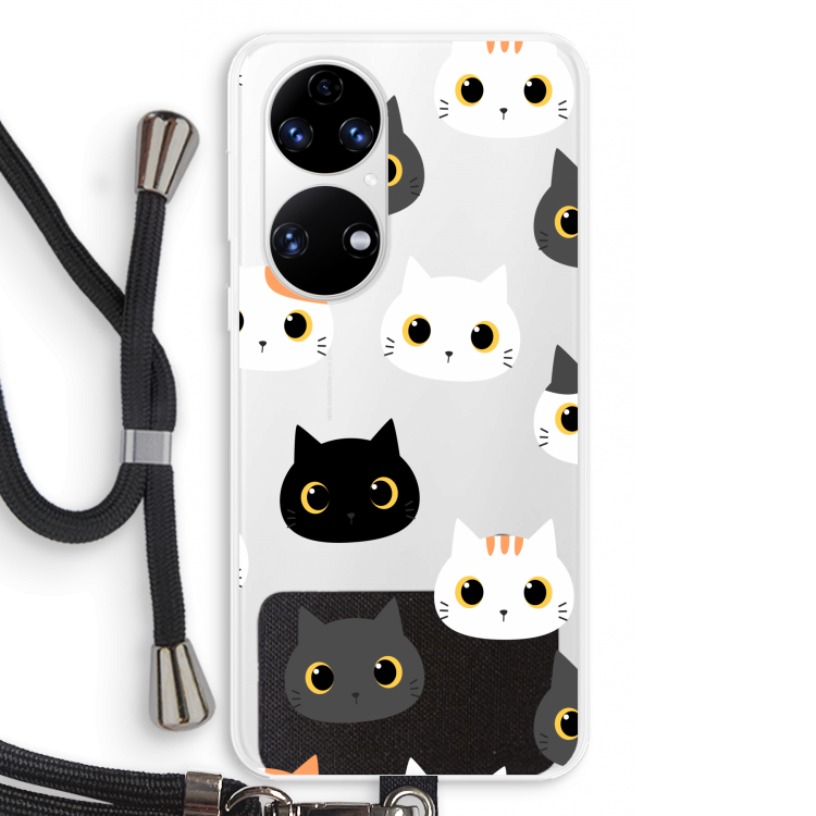 Katten: Huawei P50 Transparant Hoesje met koord