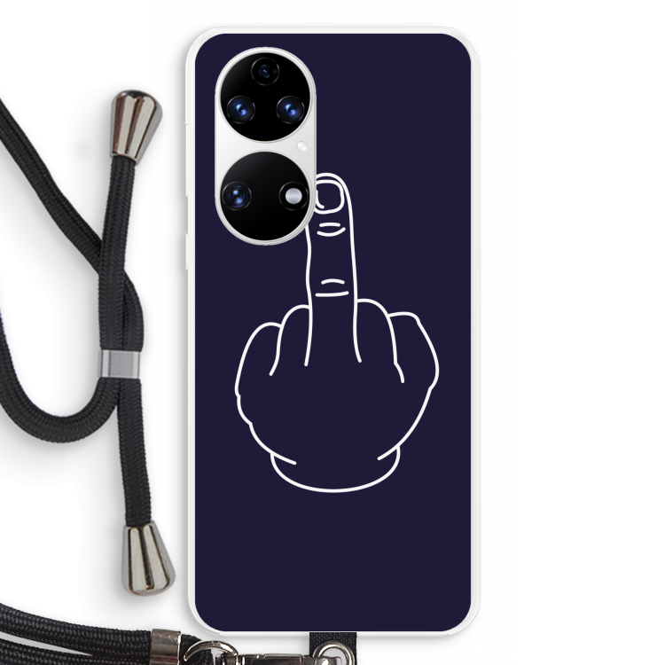 F**k U: Huawei P50 Transparant Hoesje met koord