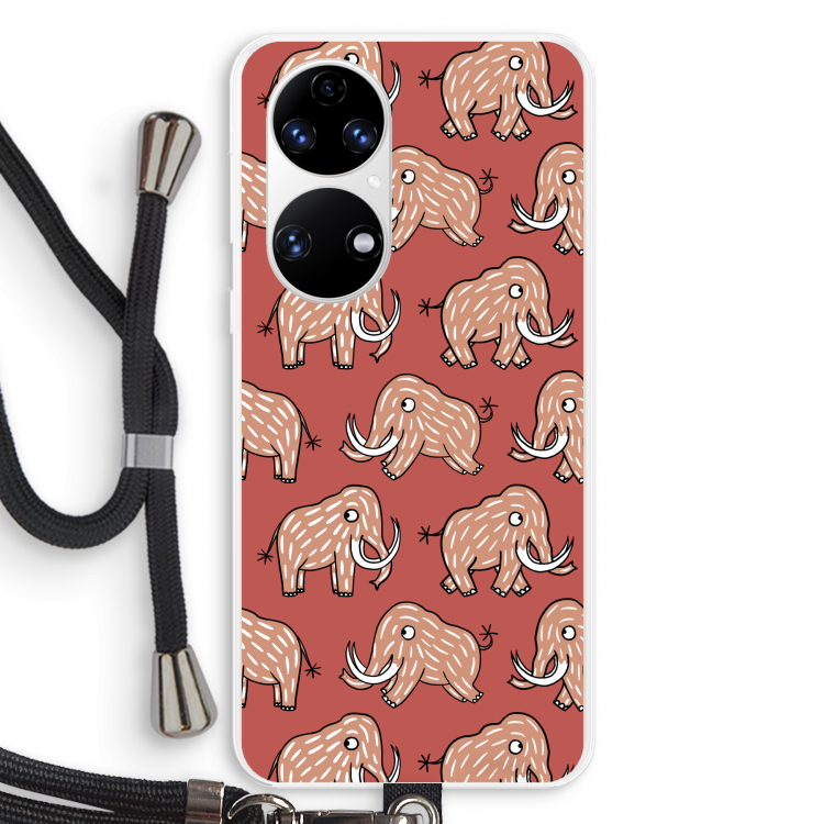 Mammoet: Huawei P50 Transparant Hoesje met koord