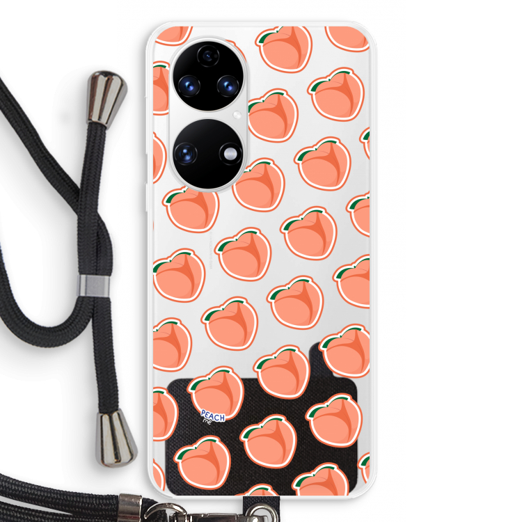 Just peachy: Huawei P50 Transparant Hoesje met koord