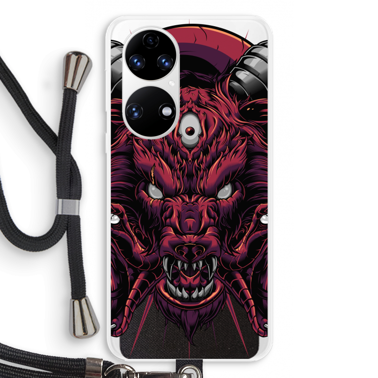 Hell Hound and Serpents: Huawei P50 Transparant Hoesje met koord