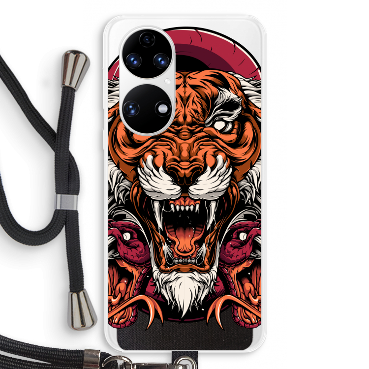 Tiger and Rattlesnakes: Huawei P50 Transparant Hoesje met koord