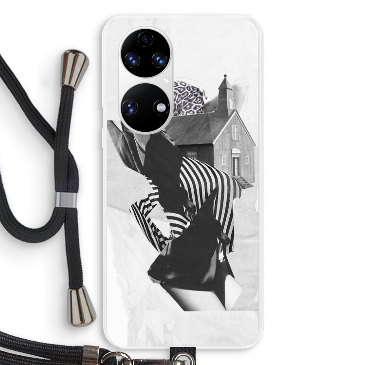 House: Huawei P50 Transparant Hoesje met koord