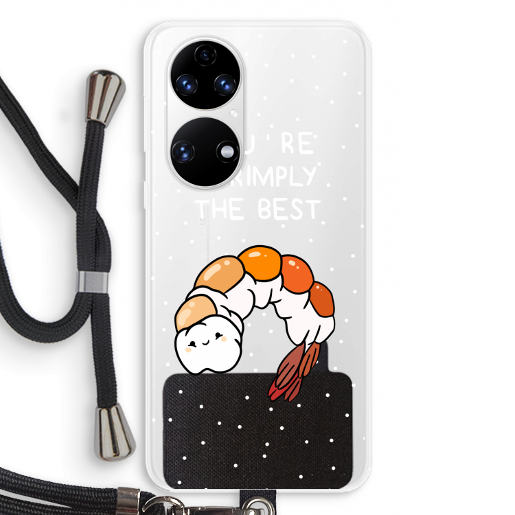 You're Shrimply The Best: Huawei P50 Transparant Hoesje met koord
