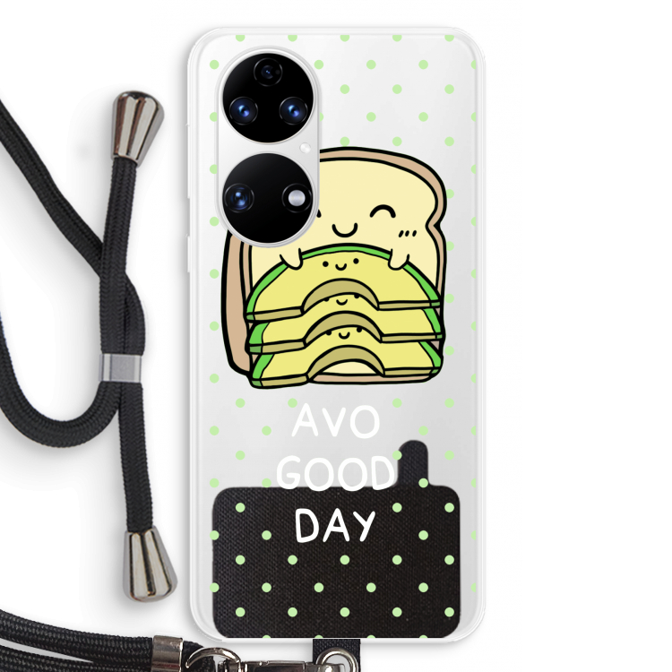 Avo Good Day: Huawei P50 Transparant Hoesje met koord