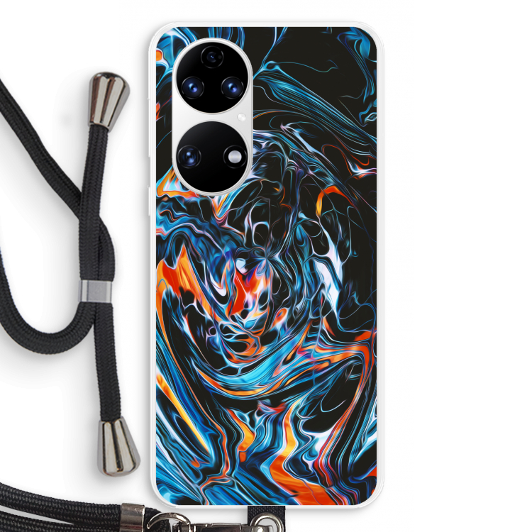 Black Unicorn: Huawei P50 Transparant Hoesje met koord