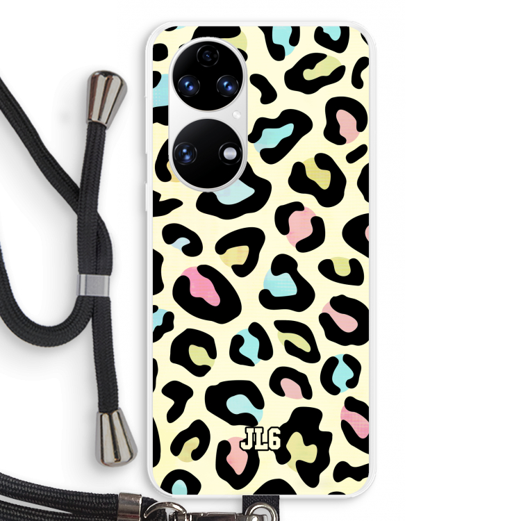 Leopard pattern: Huawei P50 Transparant Hoesje met koord