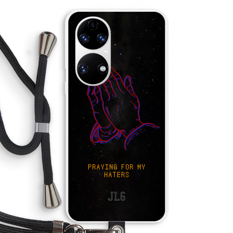 Praying For My Haters: Huawei P50 Transparant Hoesje met koord