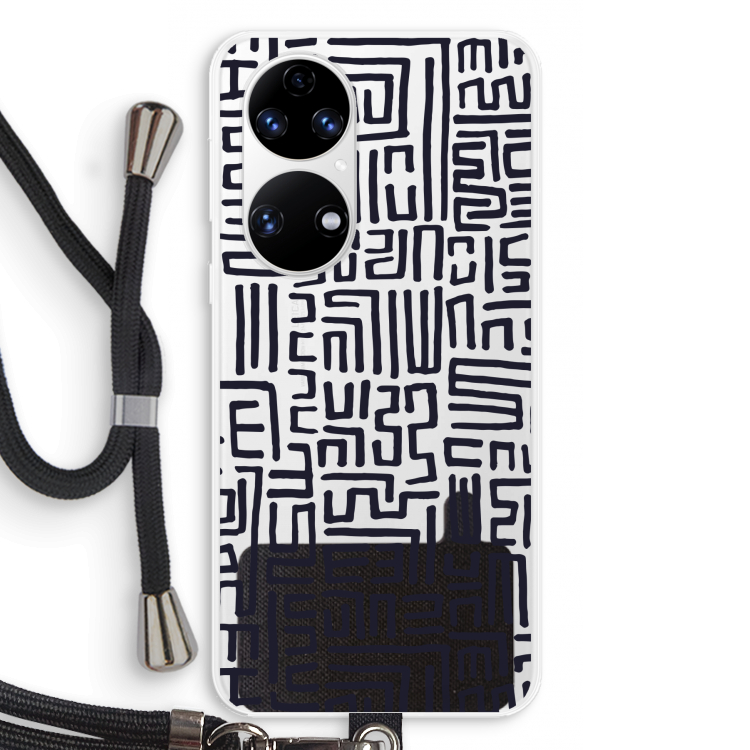 Moroccan Print: Huawei P50 Transparant Hoesje met koord