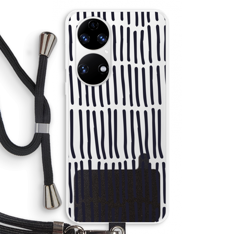 Moroccan stripes: Huawei P50 Transparant Hoesje met koord