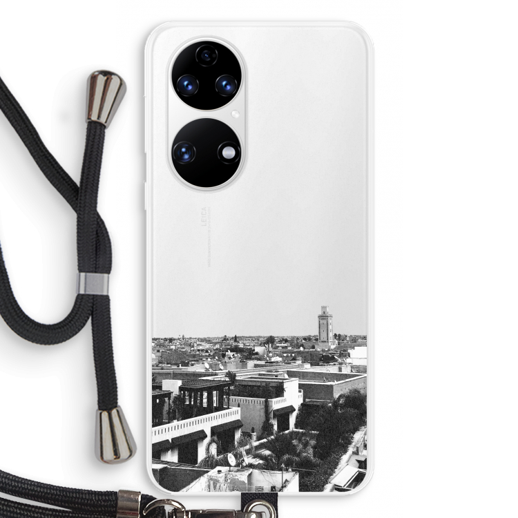 Marrakech Skyline : Huawei P50 Transparant Hoesje met koord