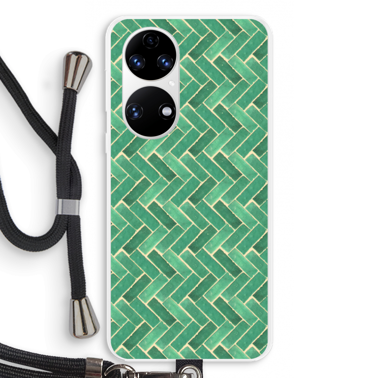 Moroccan tiles 2: Huawei P50 Transparant Hoesje met koord