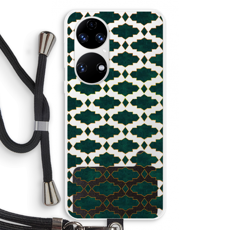 Moroccan tiles: Huawei P50 Transparant Hoesje met koord
