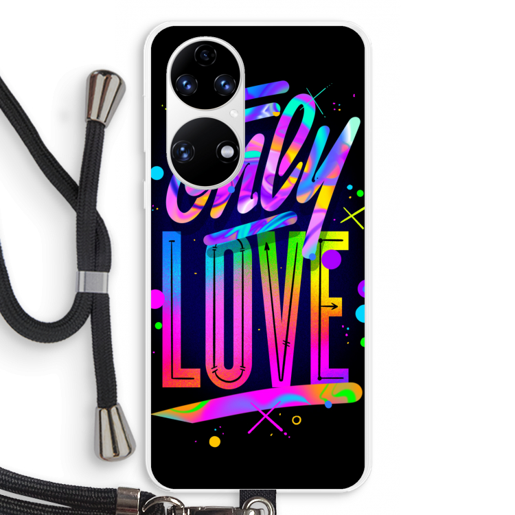 Only Love: Huawei P50 Transparant Hoesje met koord