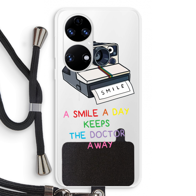 Smile: Huawei P50 Transparant Hoesje met koord