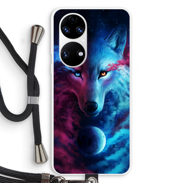 Where Light And Dark Meet: Huawei P50 Transparant Hoesje met koord