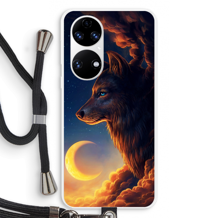 Night Guardian: Huawei P50 Transparant Hoesje met koord