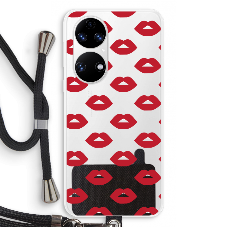 Lips: Huawei P50 Transparant Hoesje met koord