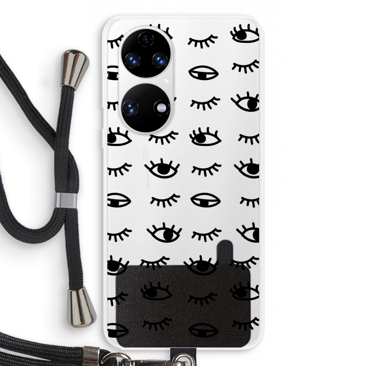 Eye pattern #2: Huawei P50 Transparant Hoesje met koord