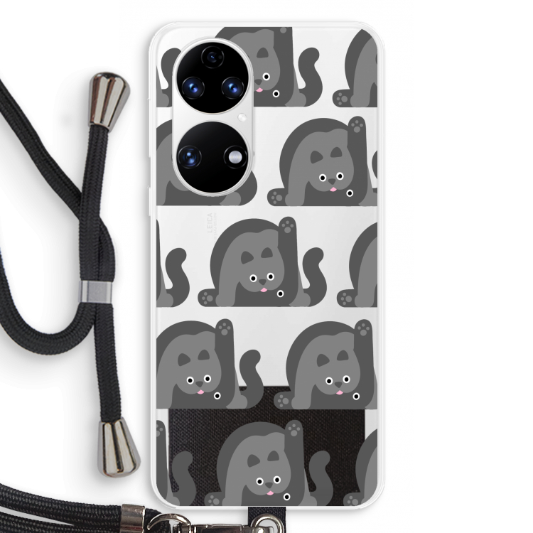 Cats: Huawei P50 Transparant Hoesje met koord