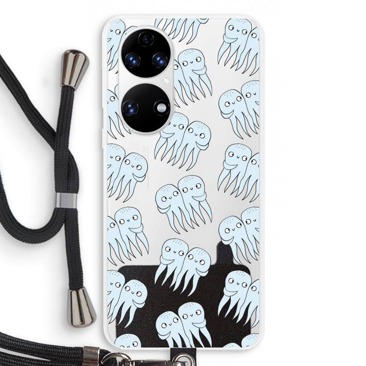 Octopussen: Huawei P50 Transparant Hoesje met koord