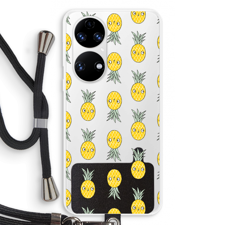 Ananas: Huawei P50 Transparant Hoesje met koord