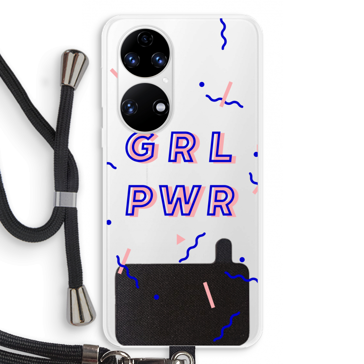 GRL PWR: Huawei P50 Transparant Hoesje met koord