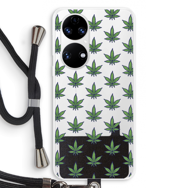 Weed: Huawei P50 Transparant Hoesje met koord