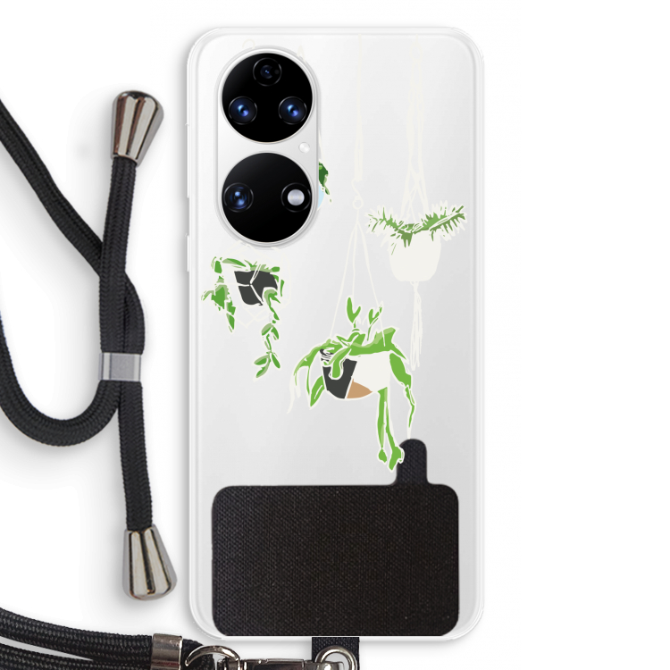 Hang In There: Huawei P50 Transparant Hoesje met koord