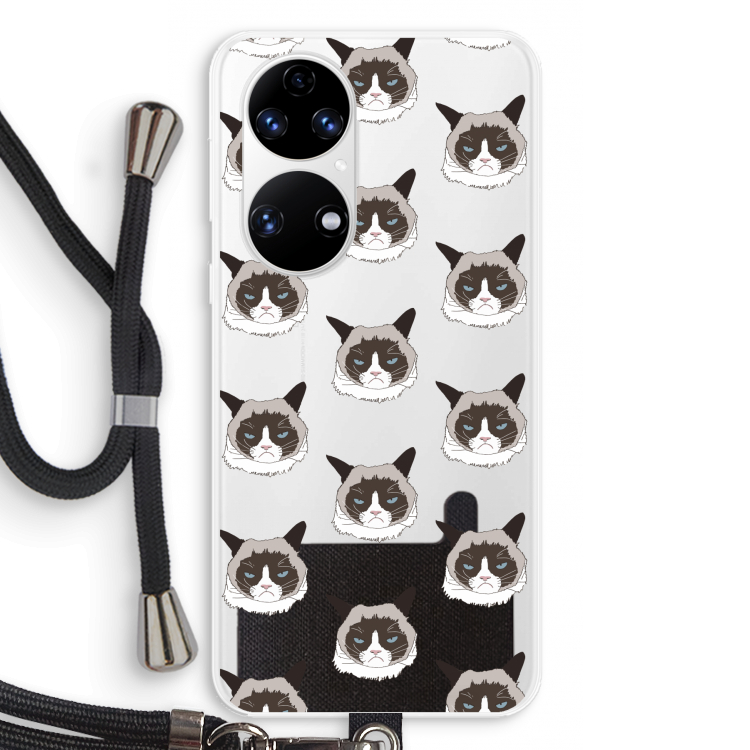 It's a Purrr Case: Huawei P50 Transparant Hoesje met koord