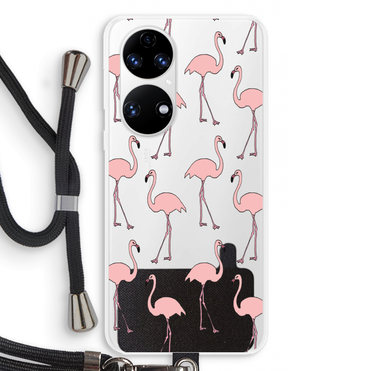 Anything Flamingoes: Huawei P50 Transparant Hoesje met koord