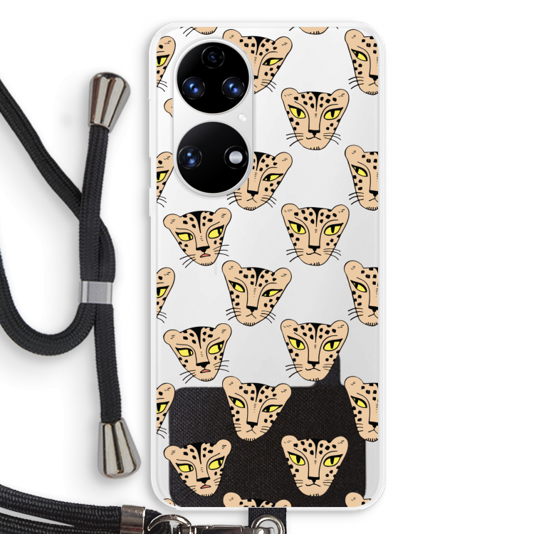 Tijger: Huawei P50 Transparant Hoesje met koord