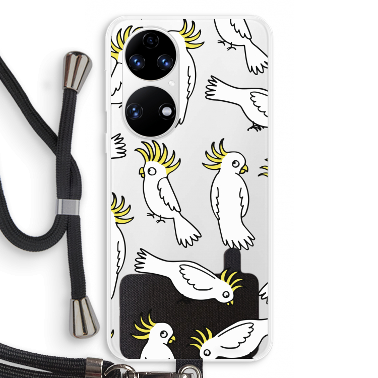 Papegaai: Huawei P50 Transparant Hoesje met koord