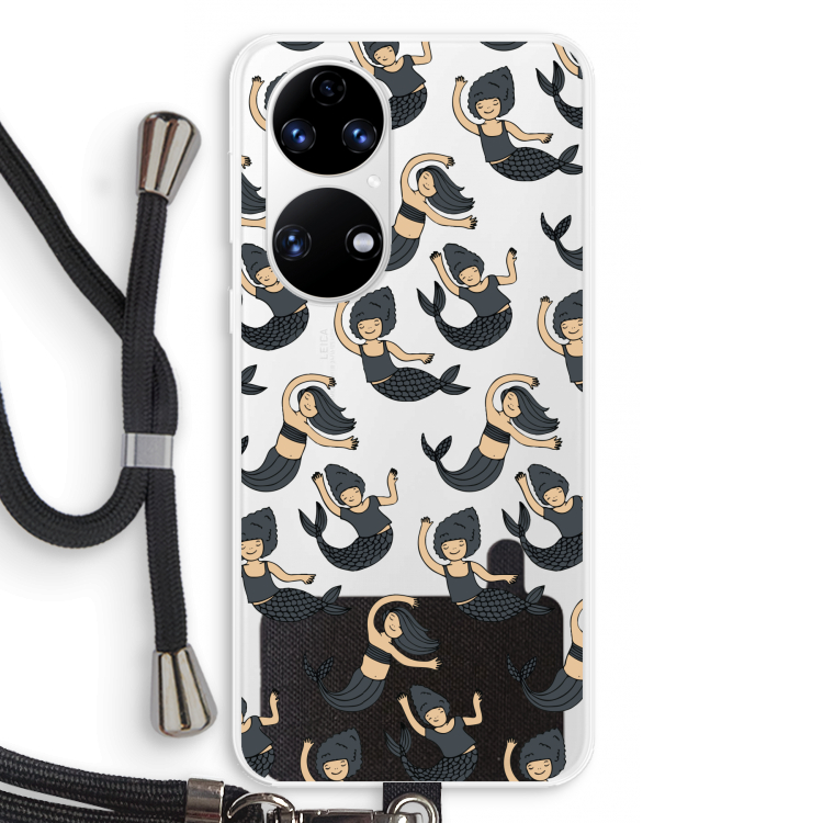 Zeemeermin: Huawei P50 Transparant Hoesje met koord