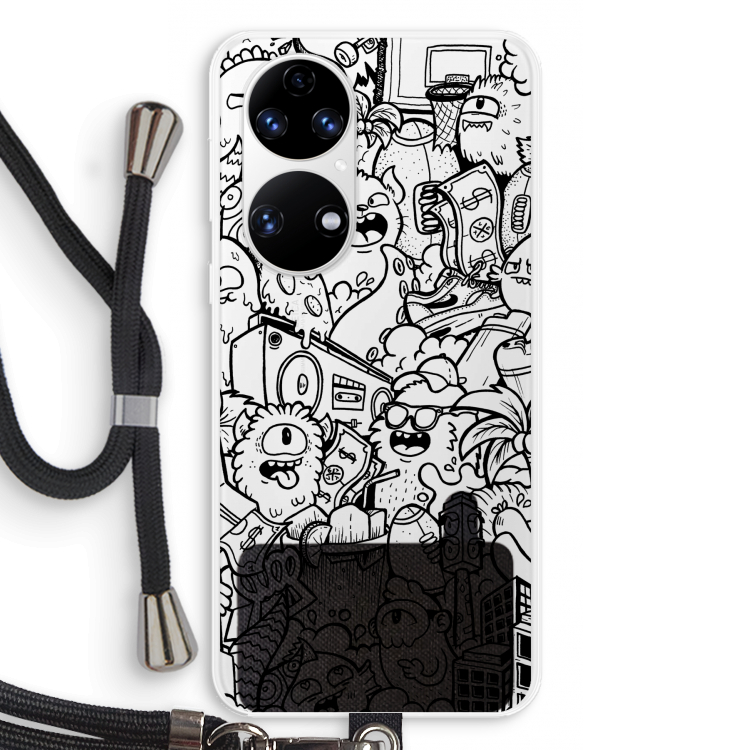 Vexx Black City : Huawei P50 Transparant Hoesje met koord