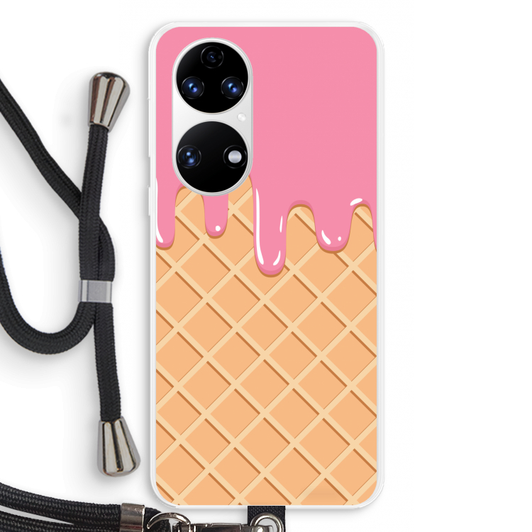 Ice cream: Huawei P50 Transparant Hoesje met koord