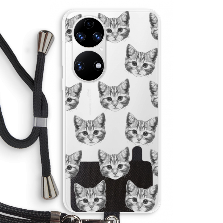 Kitten: Huawei P50 Transparant Hoesje met koord