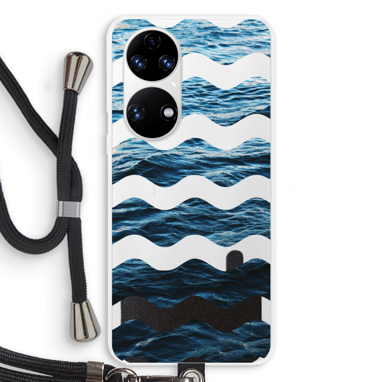 Oceaan: Huawei P50 Transparant Hoesje met koord