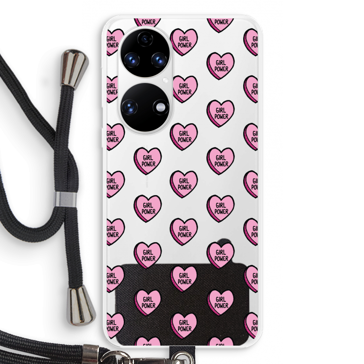 GIRL POWER: Huawei P50 Transparant Hoesje met koord