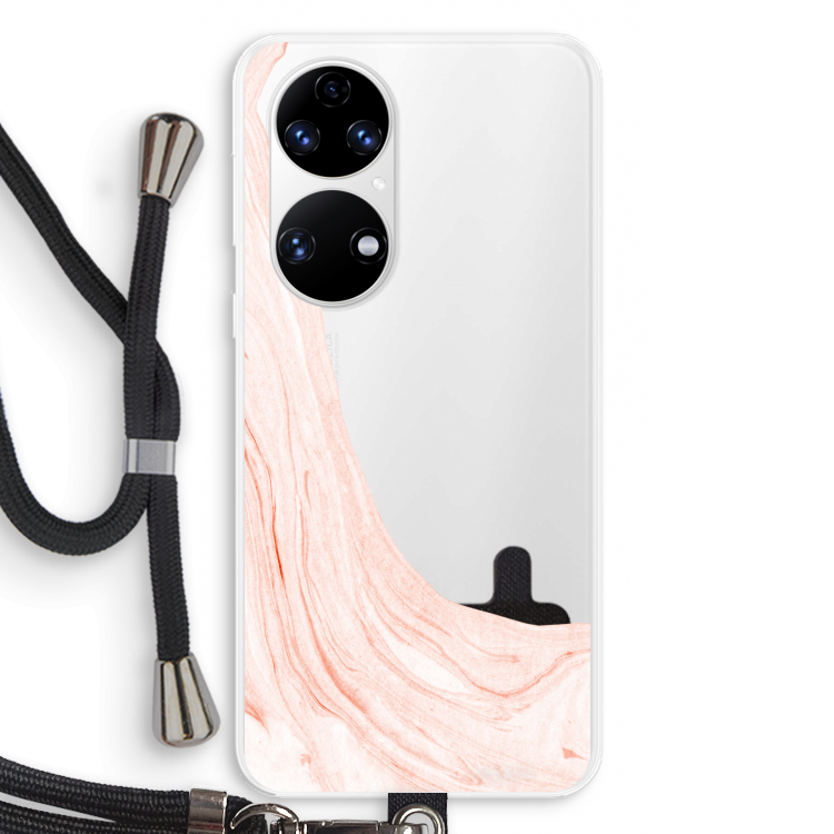 Peach bath: Huawei P50 Transparant Hoesje met koord