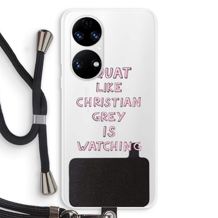 Christian Grey: Huawei P50 Transparant Hoesje met koord