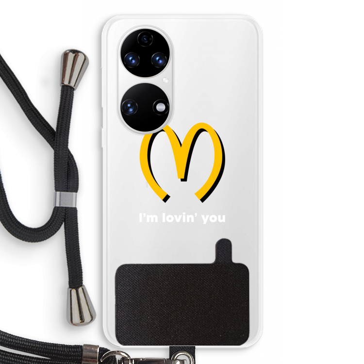 I'm lovin' you: Huawei P50 Transparant Hoesje met koord