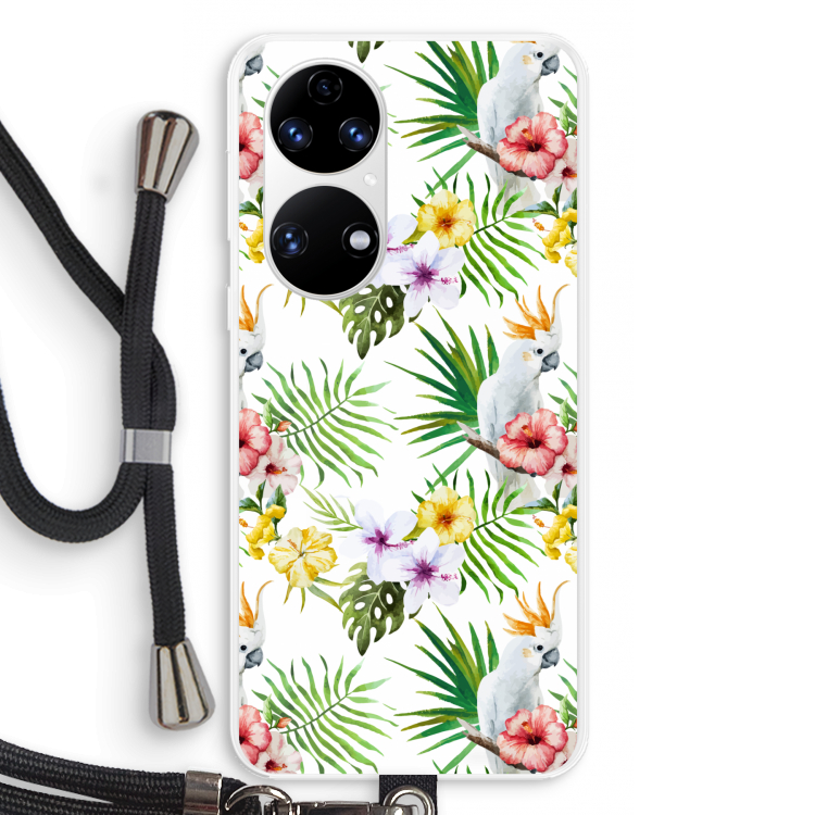 Gele kuif: Huawei P50 Transparant Hoesje met koord