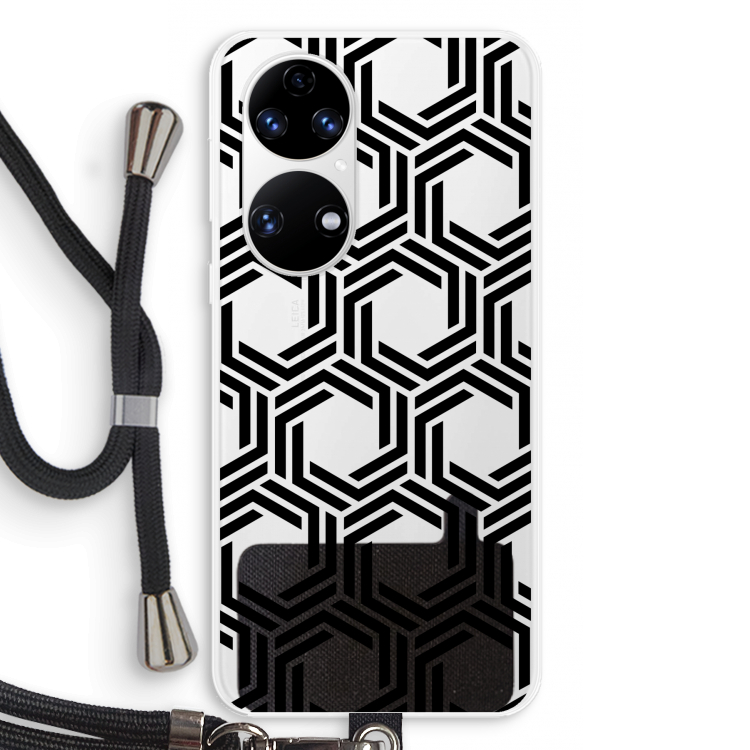 Geometrisch patroon: Huawei P50 Transparant Hoesje met koord