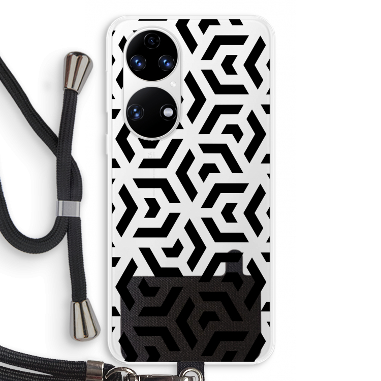 Crazy pattern: Huawei P50 Transparant Hoesje met koord