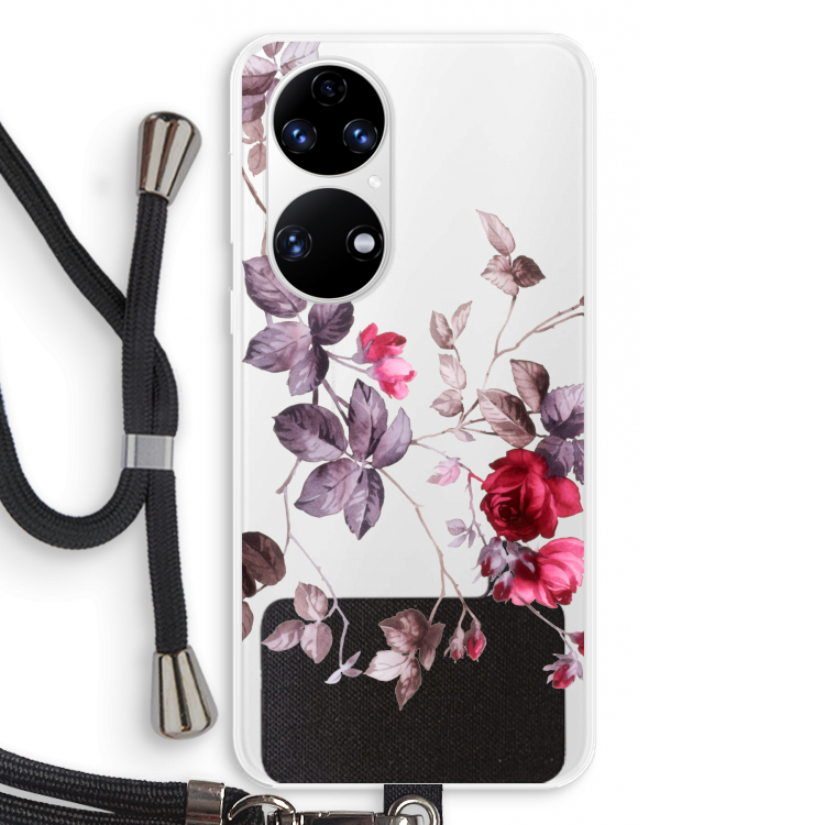 Mooie bloemen: Huawei P50 Transparant Hoesje met koord
