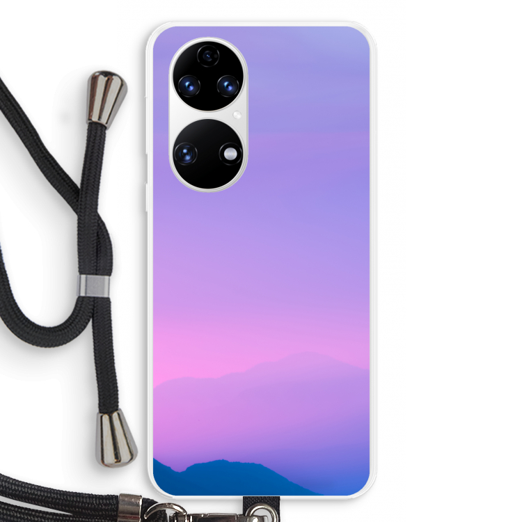 Sunset pastel: Huawei P50 Transparant Hoesje met koord